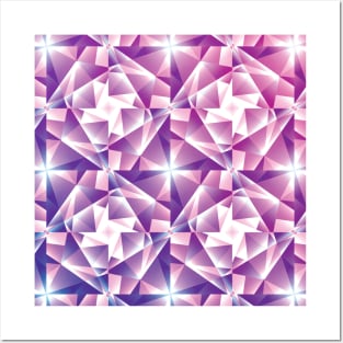 Purple Geometric Pinwheel Pattern Posters and Art